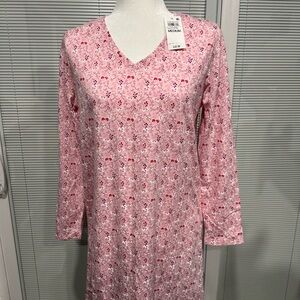 Pink Floral Long Sleeve Dress